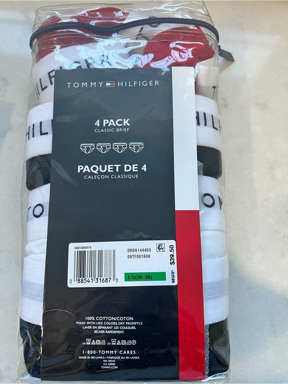 Tommy Hilfiger 4-Pack Classic Briefs - White & Red Accents